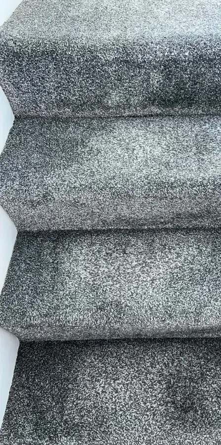 Carpeted stairs after cleaning