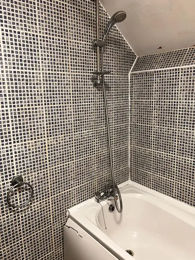 Mosaic tiles and grout after cleaning