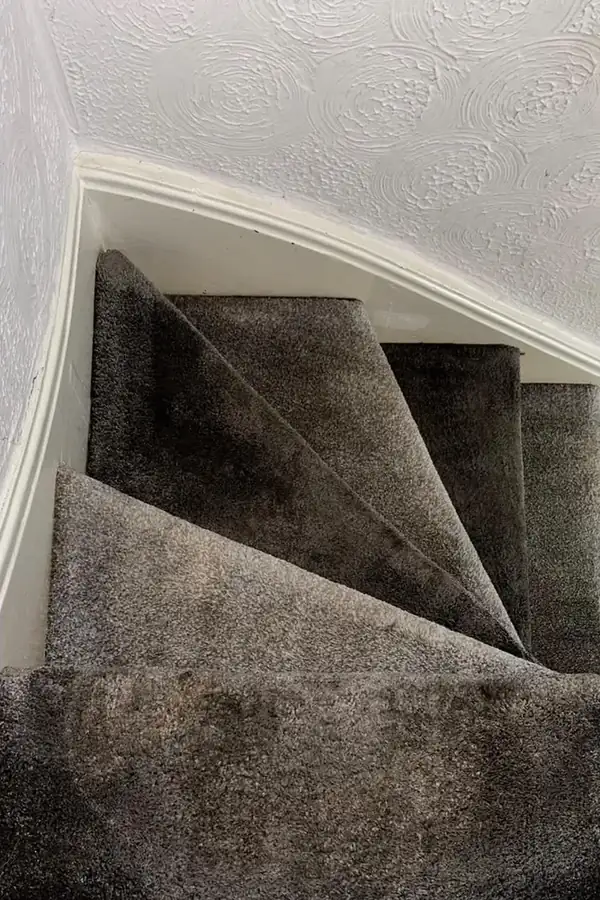Winding stair carpet after cleaning