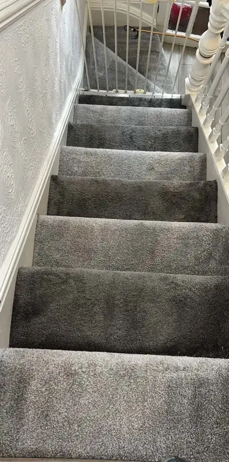 Staircase carpet after cleaning